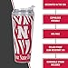 Rico Industries NCAA Nebraska Cornhuskers Zebra Stripes 24oz Personalized Team Color Glitter Travel Tumbler W/Hinged Lid