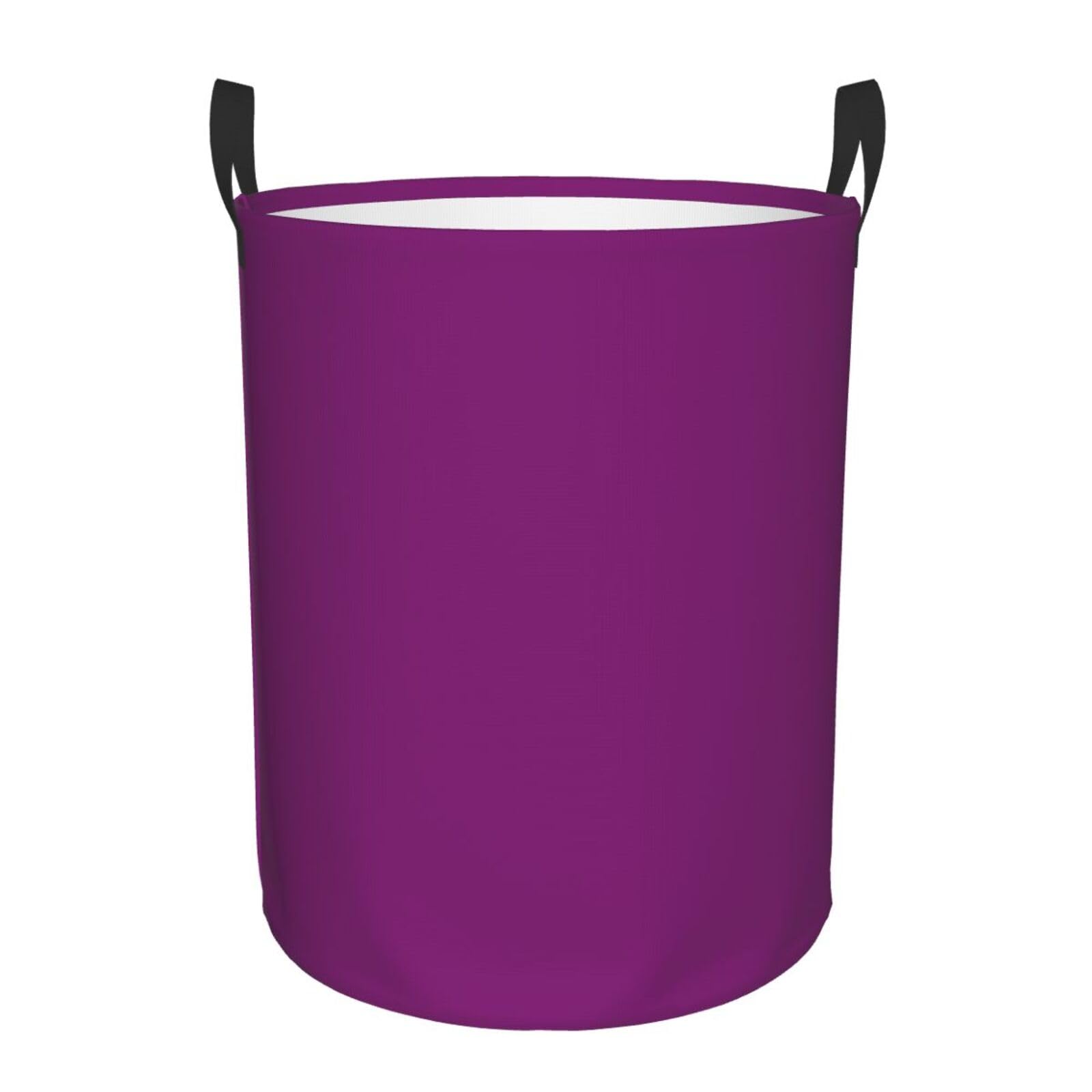 Durable Round Single-Layer Wei Purple Laundry Basket/Dirty Clothes Bag - Oxford Fabric, Water-Resistant, Easy To Clean