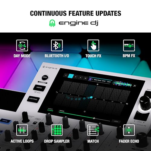 Image of Denon DJ SC Live 4 WHITE DJ Controller and M-AUDIO Forty Sixty Pair Studio Monitors for Studio Recording, Music Production, Podcasting, Streaming