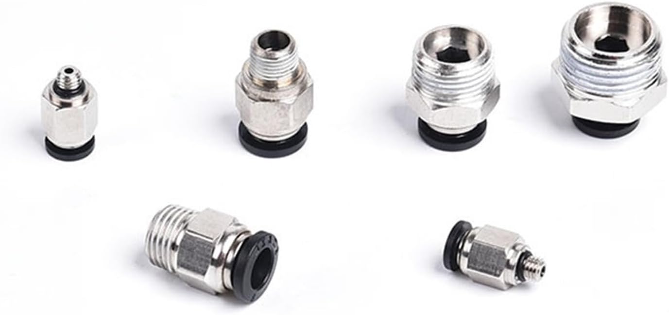 Black 6-16mm OD Hose Tube M5 1/4" 1/8" 3/8" 1/2" Male Thread Push In Joint Air Gas Connector Quick Pneumatic Fittings(16mm OD Hose,1/4 inch)