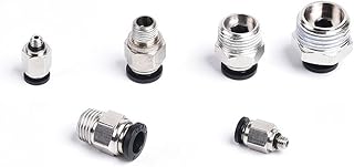 Tubo de manguera negro de 6-16mm OD M5 1/4 "1/8" 3/8 "1/2" rosca macho Junta de empuje conector de Gas de aire Accesorios Neumáticos rápidos (Color : 6mm OD Hose, Size : 1/2 inch)