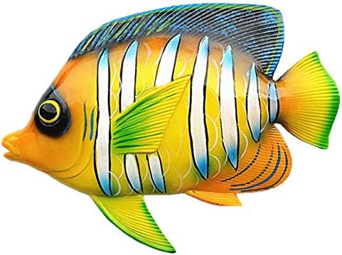 JHhomezeit 11inches Large Tropical Fish Wall Art Decor Sculpture Hanging for Indoor Bedroom Living Room Outdoor Garden - Gifts Idea for Best Friends