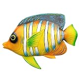 JHhomezeit 11inches Large Tropical Fish Wall Art Decor Sculpture Hanging for Indoor Bedroom Living R