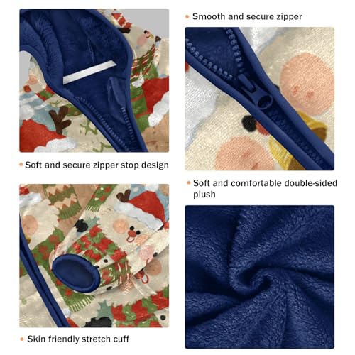 Christmas Bear Toddler Fleece Jacket Girl Boys Hooded Fleece Jacket Coat Warm Outwear Zip-up 3-10T3