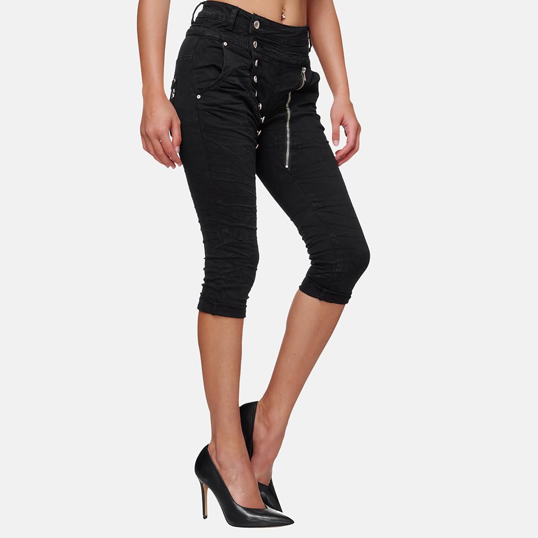 Elara 3/4 Jeans Donna Stretti Vita Alta Capri Chunkyrayan