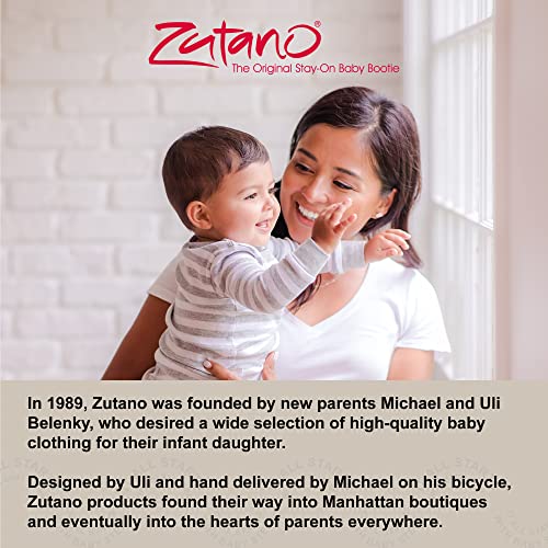 Zutano Baby-Boys Unisex Cotton Baby Booties With Gripper Soles, Soft Sole Stay-On Baby Shoes, Lilac/Light Gray/Primrose True Navy, 24M #TOP4