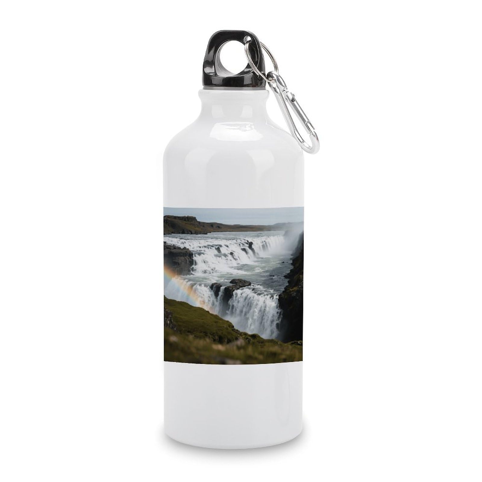 Fekiloot Style Golden Waterfall Rainbow Aluminum Water Bottle Travel Tumbler Reusable Lightweight Outdoor Sports Water Bottles For Gym Sports Camping Hiking Fishing600ml