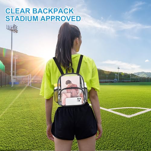 Clear Backpack for Stadium Events Clear Backpack 12x12x6 with Front Pocket for Concert Sport Fashion Women Backpack Events Work Travel4
