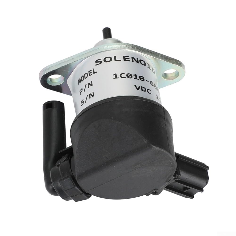 Solenoide de apagado de combustible de repuesto de 12 V para Kubota 1C01060015 1C01060016 1C01060017 compatible con modelos de motor M105S M9000 M6800 M8540 M9540