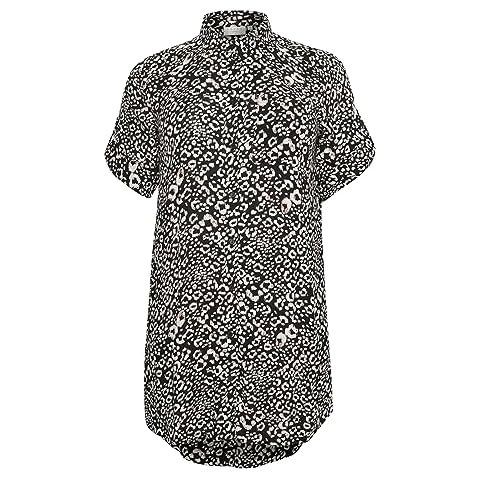 Kaffe Curve Plus-Size Knee Length Shirt Dress Cover