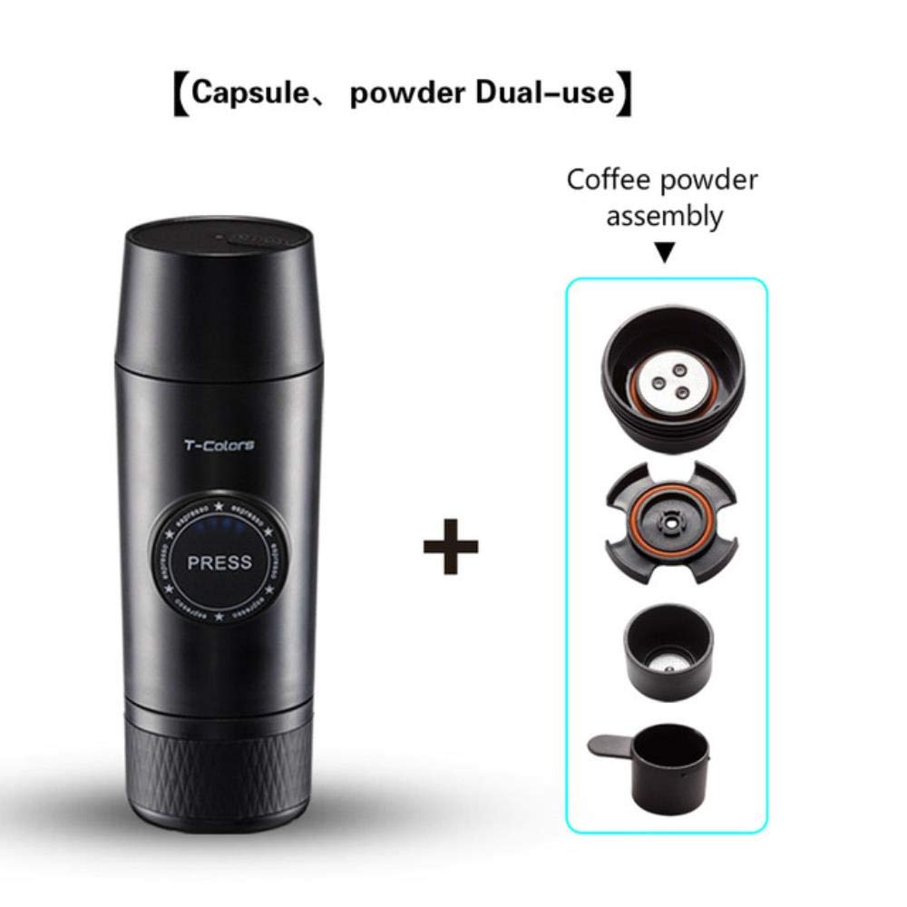 Rechargeable version Mini Espresso maker portable coffee machine electric USB hot and cold extract coffee powder capsule travel mugs,Light Yellow