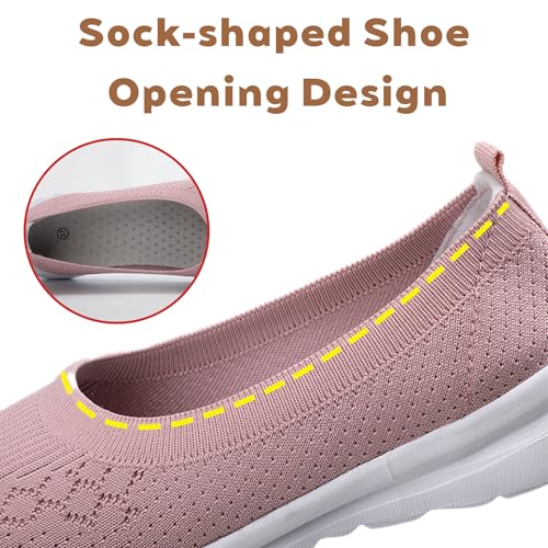 Women's Breathable Mesh Knitted Orthopedic Platform Walking Shoes Comfortable Round Toe Lightweight Slip on Non-Slip Arch Support Sneakers Casual Nurse Dress Shoes3