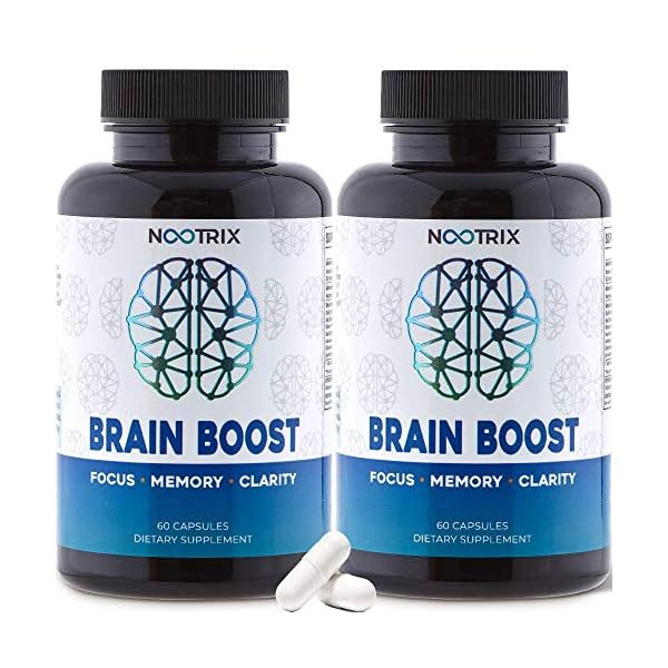 Brain-Boost-by-Nootrix-2-Pack-120-Capsules-Premium-Nootropic-Supplement-Improves-Cognitive-Function-Memory-Enhances-Focus-Boosts-Concentration-Provides-Clarity-for-Men-and-Woman Nootrix Brain Boost - Premium Nootropic Brain Support Supplement | Supports Memory, Focus, Concentration & Clarity Formula | DMAE, Ginkgo Biloba, Bacopa Monnieri(120 Count - Pack of 2)