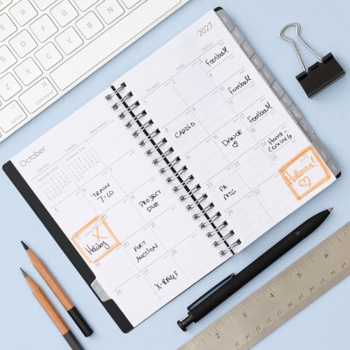 Image of Blue Sky 2027 15-Month Weekly and Monthly Mini Planner Calendar, Includes October 2026 - December 2027, 3.625 inch x 6.125 inch, Flexible Cover, Wirebound, Laminated Tabs, Enterprise