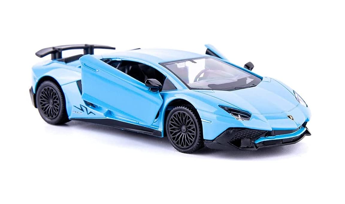 TGRCM-CZ 1/36 Scale Aventador LP700-4 Casting Car Model, Zinc Alloy Toy Car for Kids, Pull Back Vehicles Toy Car for Toddlers Kids Boys Girls Gift (Blue) Aventador LP700-4-blue