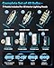 ouaohu 48Pcs Led Interior Car Lights Kit, 6500K White Interior Bulbs Replacement (194 T10 DE3175 W5W 168 578 2825 T5 31mm 36mm 41mm), Dome Map Dash Door Trunk License Plate Lights for Cars Trucks RVs