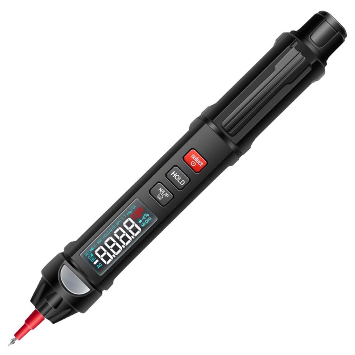Tester Elettrico Intelligente A3008 con Display a Colori e Rilevazione Ncv | Portatile, Selezione Automatica della Sensibilità, Nero Abs, Batteria a Bottone Inclusa