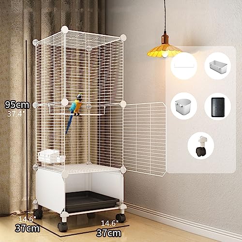 Grande cage à perruches robuste et mobile adaptée aux perroquets et aras