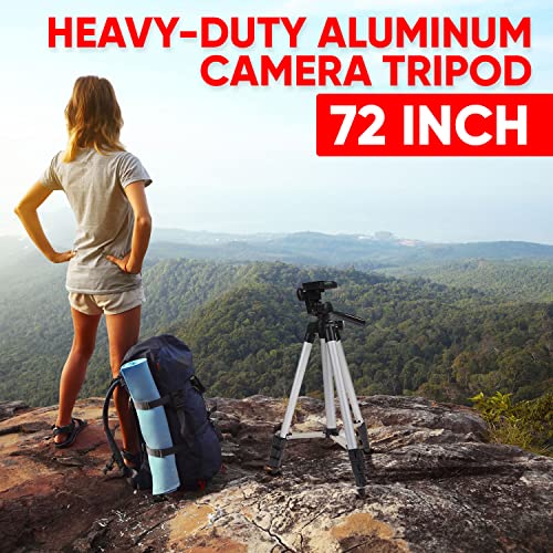 Ultrapro 72" Inch Aluminum Camera Tripod + Wireless Remote Bundle For Nikon Digital Cameras, Includes Ultrapro Microfiber Cleaning Cloth #TOP6