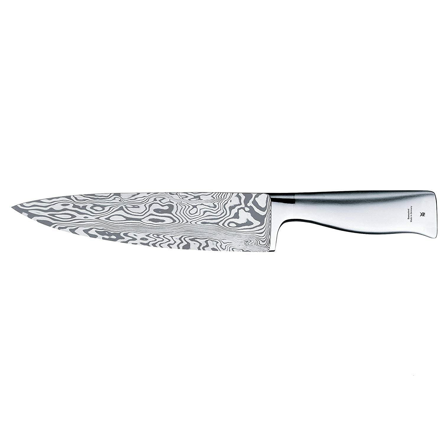 WMF Grand Gourmet nóż damasceński, nóż szefa kuchni 33,5 cm, Made in Germany, 120-warstwowy, Performance Cut, drewniana kaseta, ostrze 20 cm