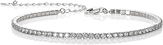 Pulsera de Tenis de Plata de Ley 925 para Mujer y Niña, Delicadas Pulseras de Tenis con Piedras de Circonita Cúbica, Pulsera Mujer con Piedras Pequeñas, Regalos para Mujer