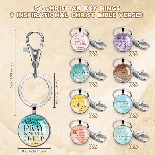 Image of Fumete Christian Keychain Bulk Bible Verse Religious Scripture Quote Inspirational Key Rings Gift for Women Men Church Pastor