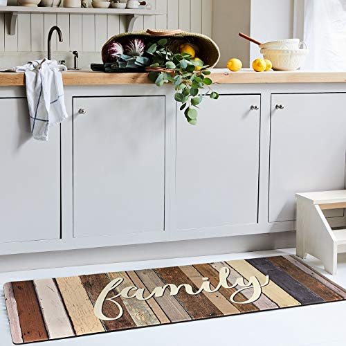 Kitchen Mat 18 x 47 Inch, Family Themed Anti-Fatigue Foam Cushioned Chef Mat Kitchen Rug Waterproof Floor Rugs