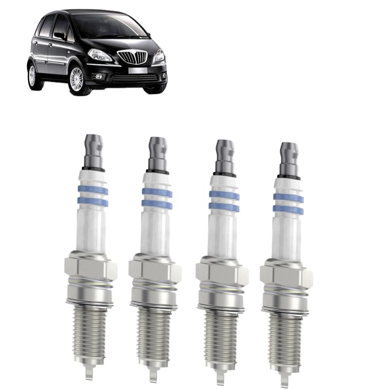 Kit 4 candele ZKR7 compatibile con Lancia musa 1.4 Benzina 2004-2012