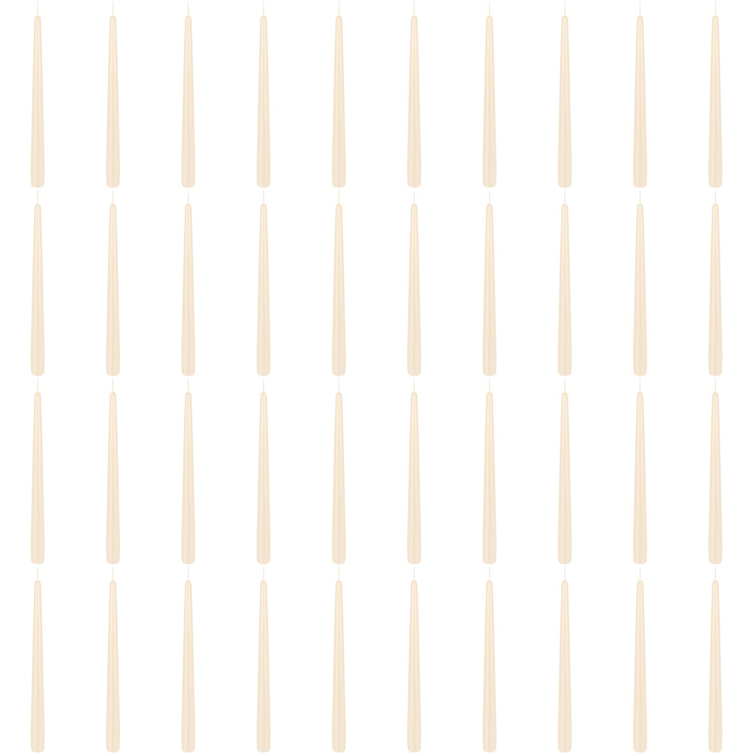 Spitzkerze Standard Farbe/Paraffinkerze/ 22x230mm/ 40 Stück/Cremefarben/Unparfümiert/Zur Dekoration/Deko Kerzen Wachskerze