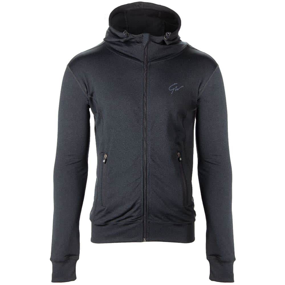 Gorilla Wear Glendo Trainingsjacke - hellgrau - leichte Jacke mit Logo Aufdruck bequem zum Sport Alltag Freizeit Workout Training Atmungsaktiv aus Polyester Elasthan mit Reissverschluss