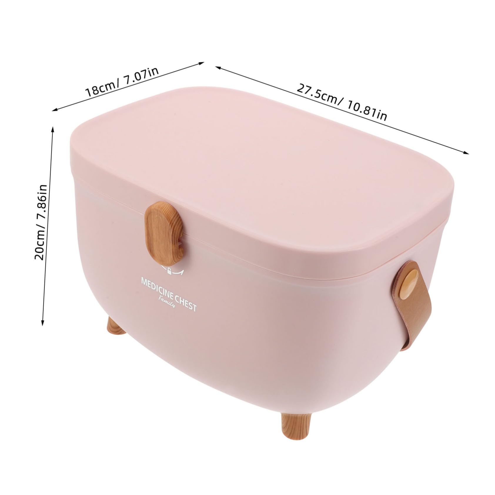 TOYANDONA Caja Organizadora de Medicina con Tapa Doble Capa Portátil con Asa Almacenamiento Seguro para Familiares y Actividades al Aire