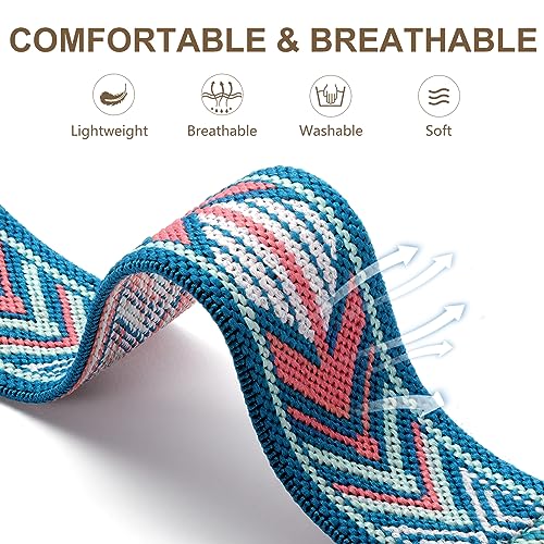 Image of Easuny 5 Pack Stretchy Bands Compatible with Apple Watch 40mm 41mm 42mm 38mm 44mm 45mm 46mm Women, Elastic Fabric Nylon Strap Wristband for iWatch SE 3 2 1 Series 11 10 9 8 7 6 5 4 3 Boho Solo Loop