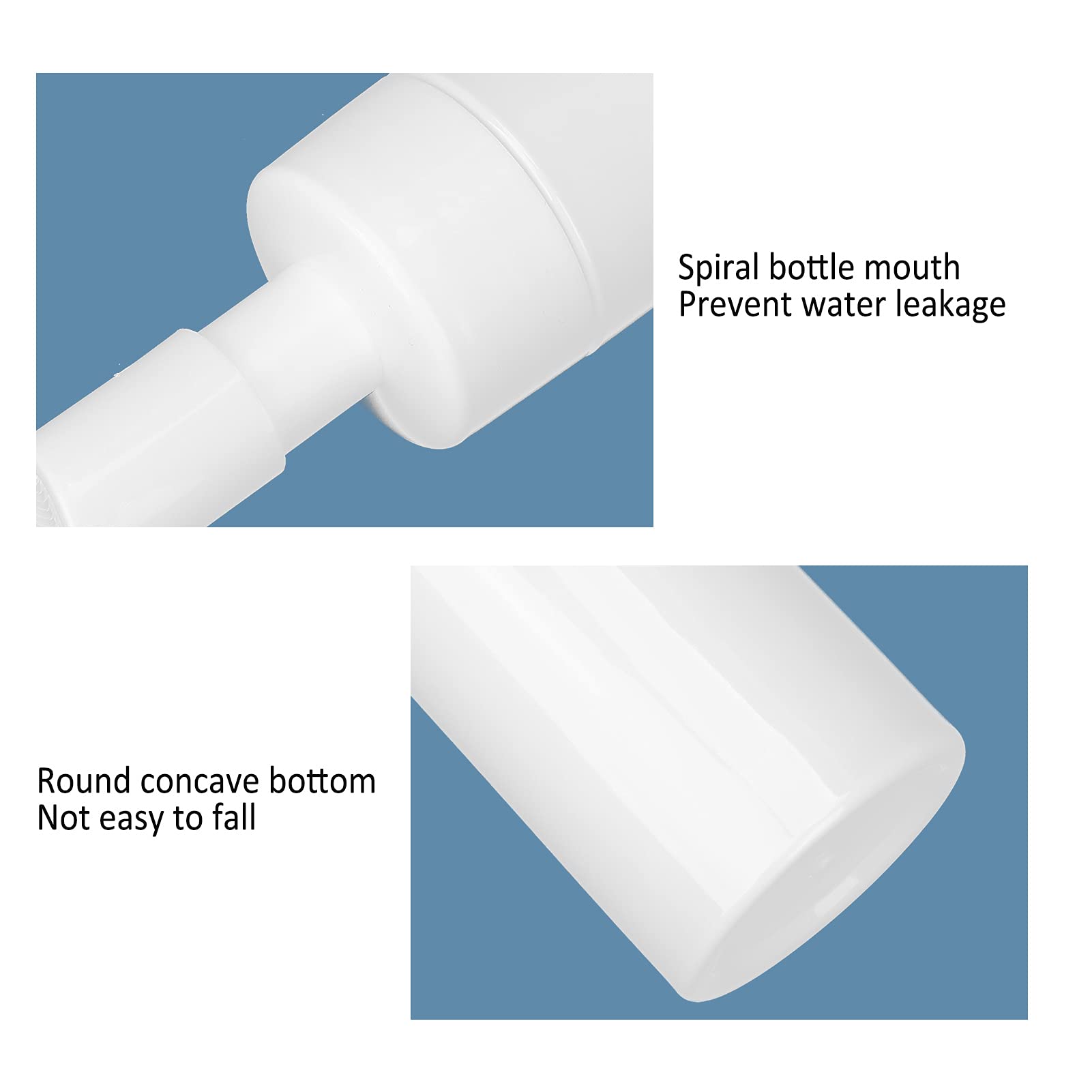 Bottiglia di Schiuma a Spazzola in Silicone Bianco con Bottiglia a Spirale, per Imbottigliarsi la Lozione o il Detergente per il Viso, Ideale i Pori di Pulizia Profonda (200ML)