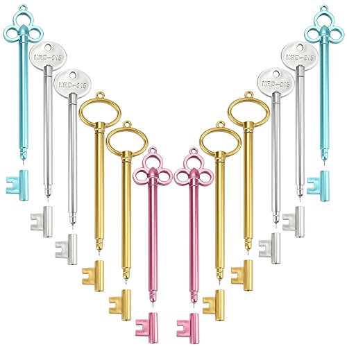 Da.Wa 4X Bolígrafo de Creativo Juego de Bolígrafos en Forma de Llaves Utiles Escolares para Estudiantes(Color al Azar)