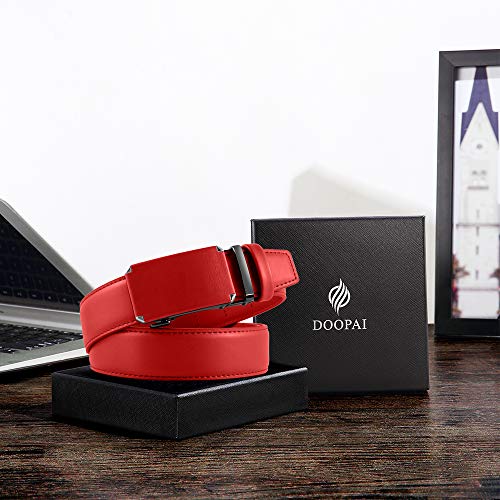 Doopai Ratchet Belts For Men Adjustable, Leather With Sliding Long 34-42". Cut To Fit In Gift Box #TOP1