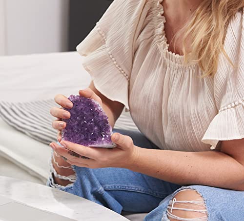 Samsari Natural Amethyst Crystal Geode From Uruguay – (1.5 To 2 Lb) - 4" To 6" Height, Large Amethyst Cluster Rock – Crystals And Healing Stones #TOP2