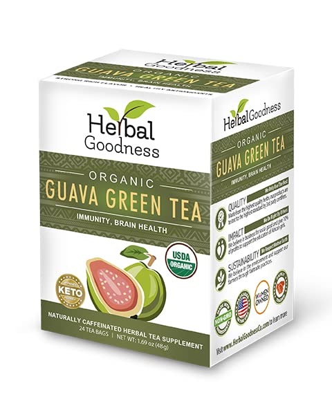 Herbal Goodness Guava Green Tea - Supports Digestive System, Immune System Support, Immune Boost, Sleep Support, Radiant Skin, Oral Health - Tea bags -