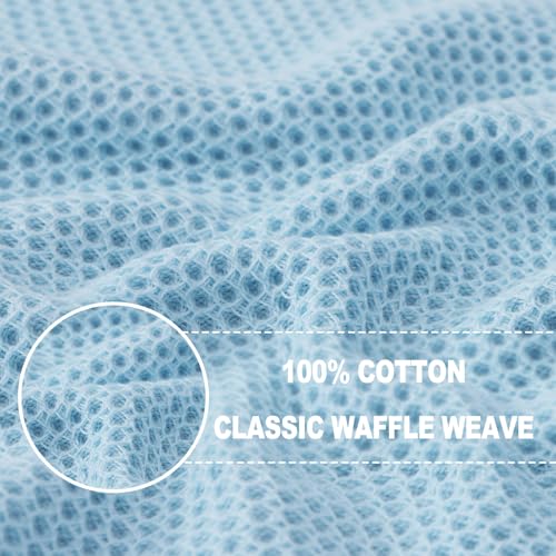 Image of Homaxy 100% Cotton Waffle Weave Kitchen Dish Cloths, Ultra Soft Absorbent Quick Drying Dish Towels, 12 x 12 Inches, 12-Pack, Sky Blue