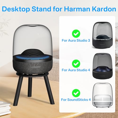 Heavy-duty metalen bureaustandaard voor Harman Kardon Aura Studio 4, Aura Studio 3, SoundSticks 4 Bluetooth-luidspreker bureaustandaard - ruimtebesparende tafelstandaard voor Harman Kardon met - Afbeelding 3