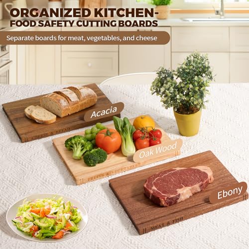 Set de 3 tablas de cortar con soporte de madera miniatura 2