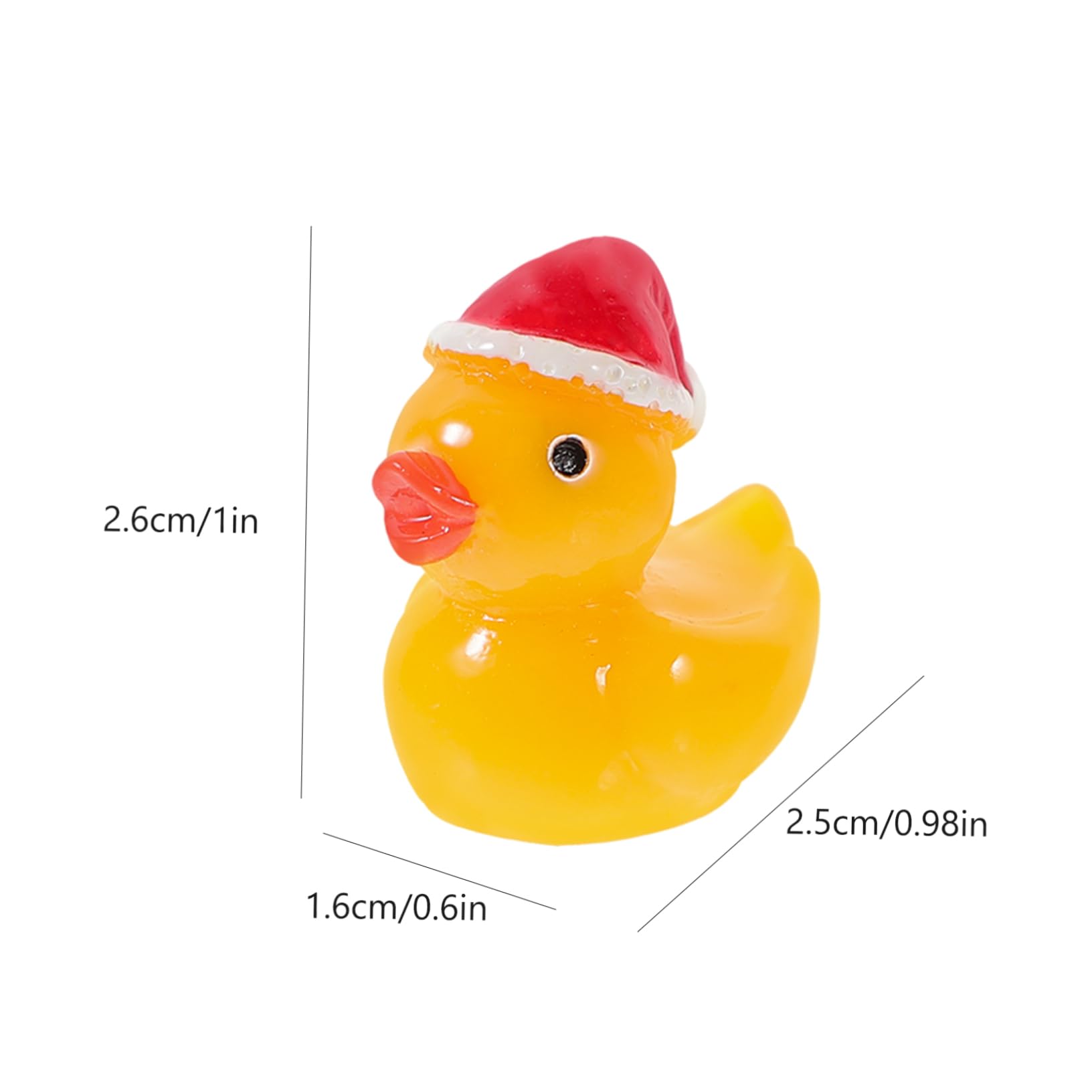 Lot De 50 Mini Canards Résine Chapeau De Noël – Figurines Décoratives – Paysage Miniature – Maison De Poupée – 1.9 Cm