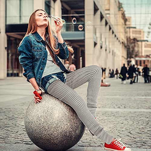 SATINIOR Women's Winter Leg warmers Extra Long Thigh High Leg Warmers 80s Knit Over Knee Socks3