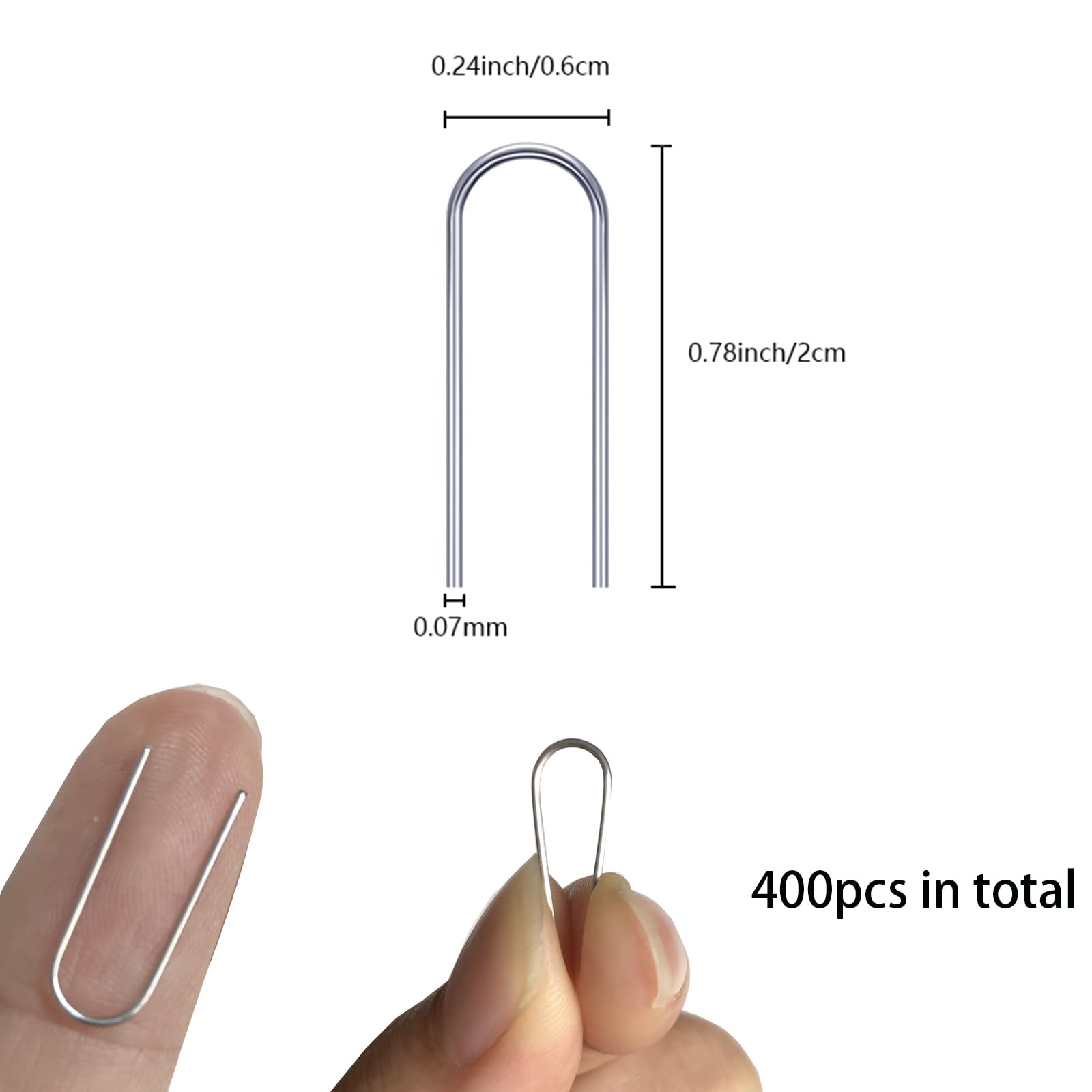 400 Pieces High Temperature Nichrome Wire Jump Rings, Nichrome High Temp Fusing Wire, U Hanger Hooks for Ceramic Ornaments, Glass Projects, 21 Gauge with a Plastic Storage Box (400)