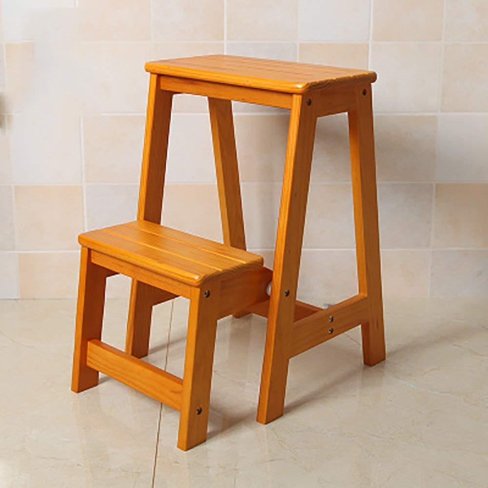 Taburete de cocina de madera y escalera plegable multifunción DASHADAO en color C para el hogar