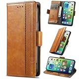 for Motorola Moto G Play (2023) Leather Phone Case Wallet Folio Flip Cover Casual Business, [RFID Blocking] Multi Hidden Anti-Theft Card Holder Cash Slot, Side Magnetic Buckle, Stand Support