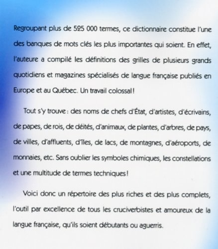 Dictionnaire des mots croisés - Noms propres et noms communs - Plus de 525 000 mots