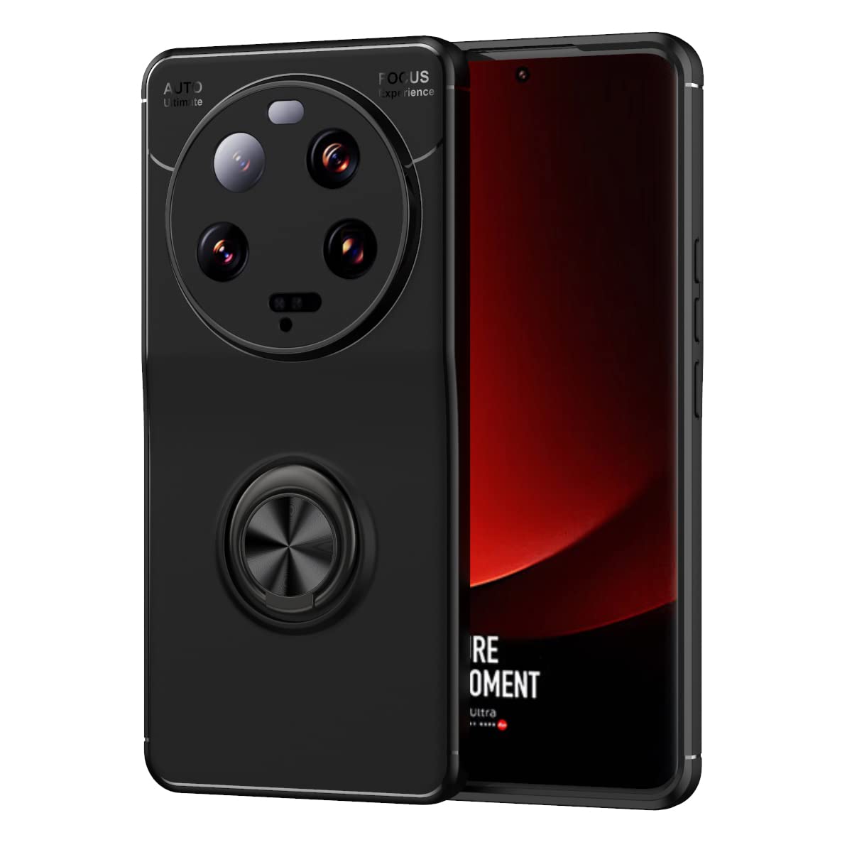 Custodia Xiaomi Mi 13 Ultra Con Anello Girevole 360° E Supporto Magnetico - TPU E PC Antiurto - Nero - 6