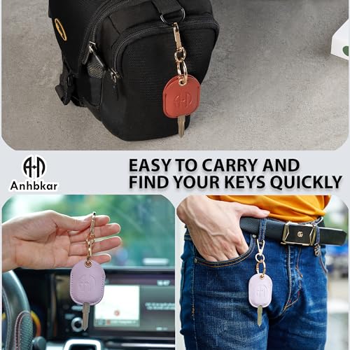 Image of Leather Keys Sleeve for Broken Car Key Loop Replacement - Cute Keychain Cover - Protector, Holder for Men & Women