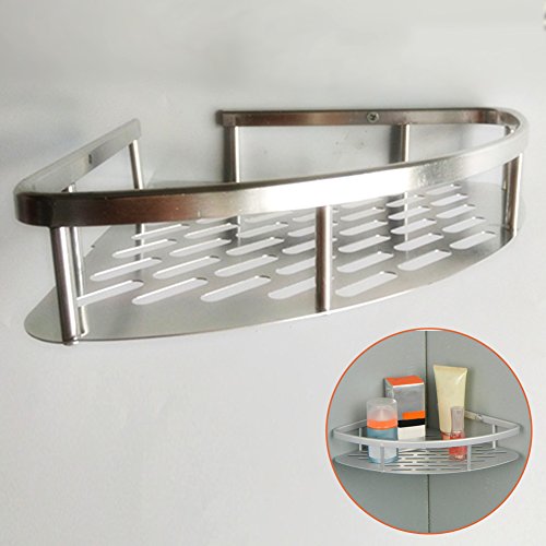 Estante esquinero de baño, de aluminio de una sola cubierta, para baño, estante de pared para ducha, estanterías triangulares de pared para hogar y hotel