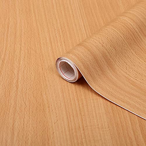 Image of 3D Light Wood Wallpaper PVC Self Adhesive Wooden Wall Paper Cabinets Home Office, Furniture, Door, Wardrobe, Kids Room, Decoration (45 x 500 cm)